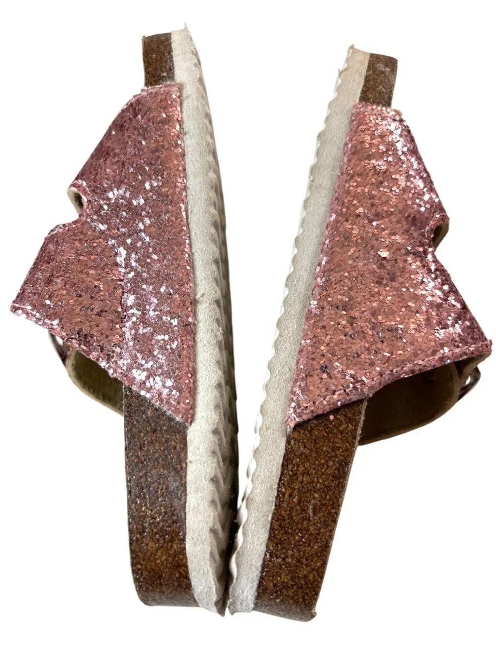 Sip Toddler Girls Sandals Slip-on Pink Sequined Size 7